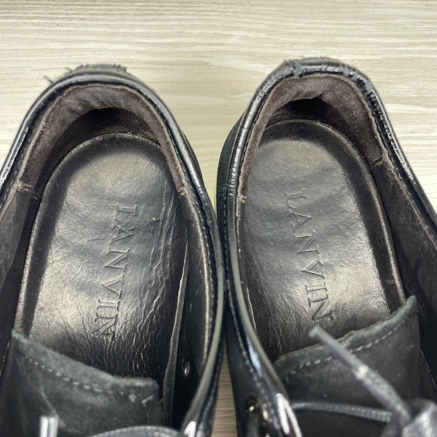 Lanvin Sneakers, 'Black Suede' Lak Toe (40)