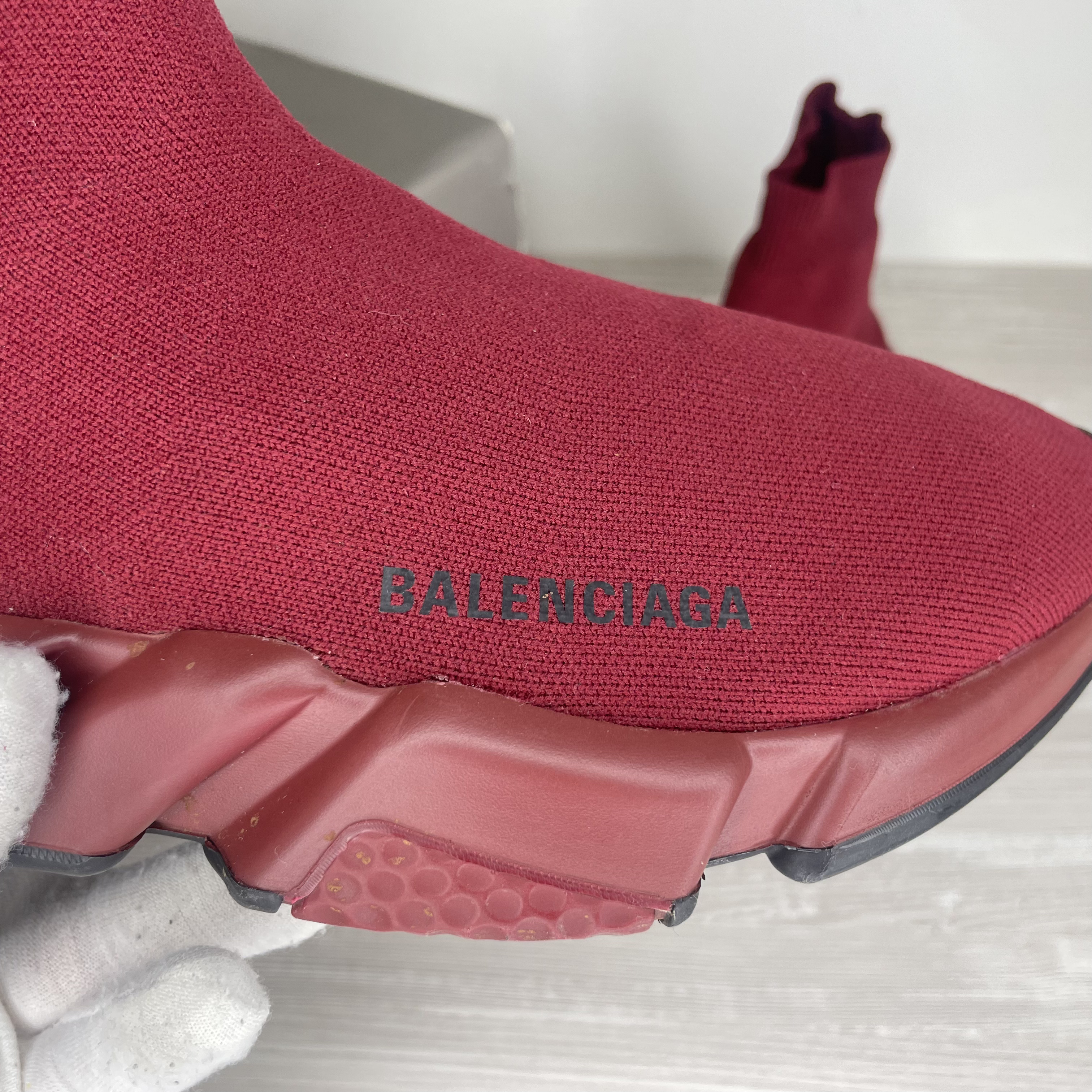 Balenciaga Sneakers, 'Red Flame / Burgundy' Speed Trainers Herre Sneakers (42) 😇