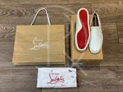 Christian Louboutin White Calf Leather Slip-Ons (43) 👟