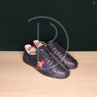 Gucci Ace 'Black Leather' Bee (43) 🐝