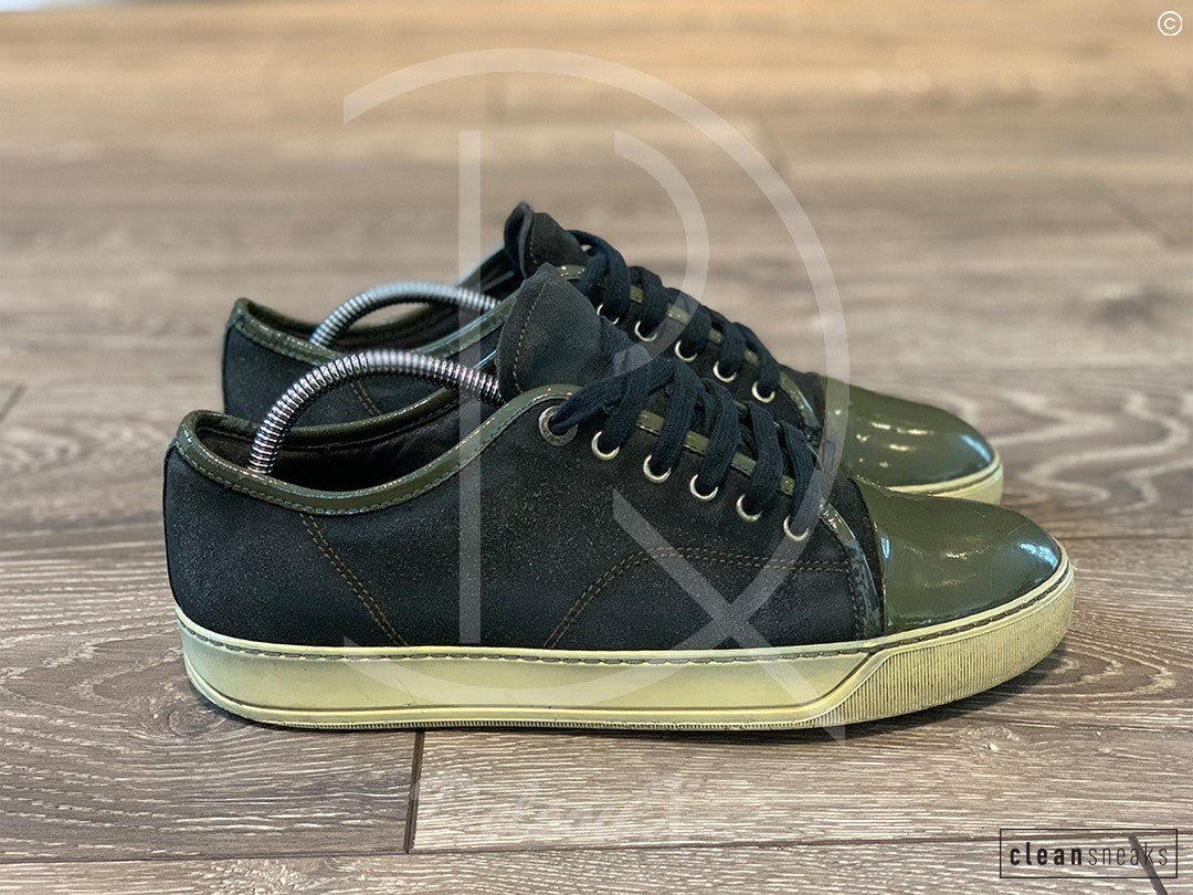 Lanvin 'Black Suede' Green Lak Toe (40)  💚