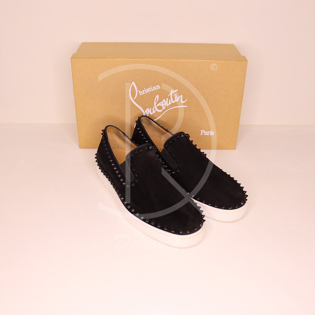 Christian Louboutin 'Black Suede' Pik Boat (44.5) 🎱