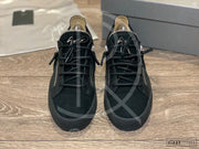 Giuseppe Zanotti 'Frankie' Low Croc Suede W. Silver Zip (41) 🤐