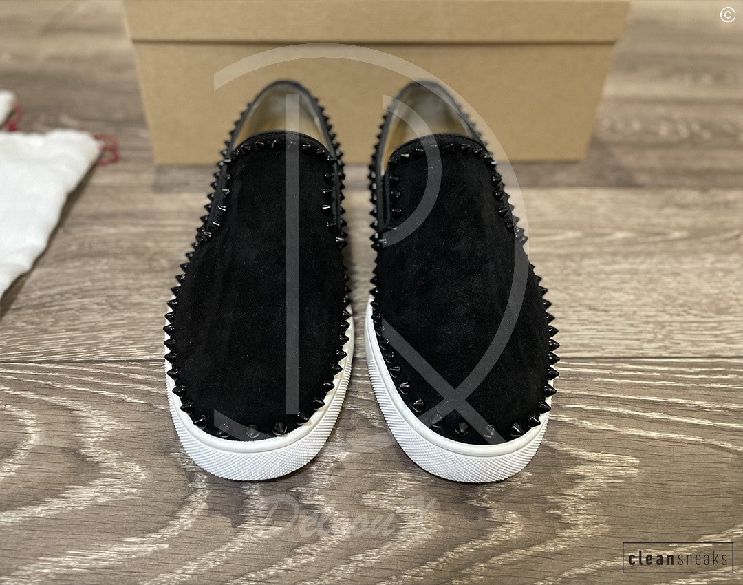 Christian Louboutin ’Black Suede' Pik Boat (40) 🩸