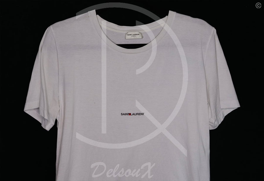 Saint Laurent T-shirt ‘Small Logo’ White (L) 🏳