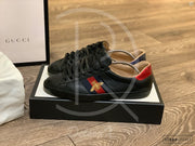 Gucci Ace Bee ’Black Leather’ (44) 🌤
