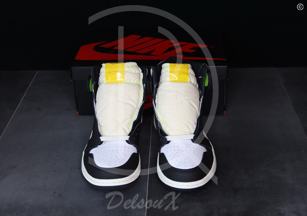 Nike Air Jordan 1 Retro High White Black 'Volt' University Gold (43)  ⚡️