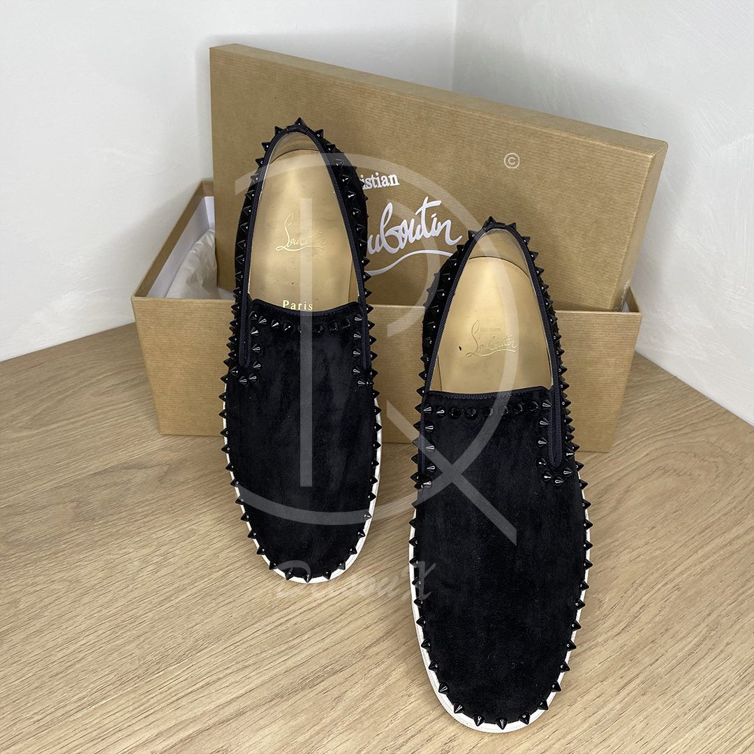 Christian Louboutin 'Black Suede' Pik Boat (42.5) 🖤