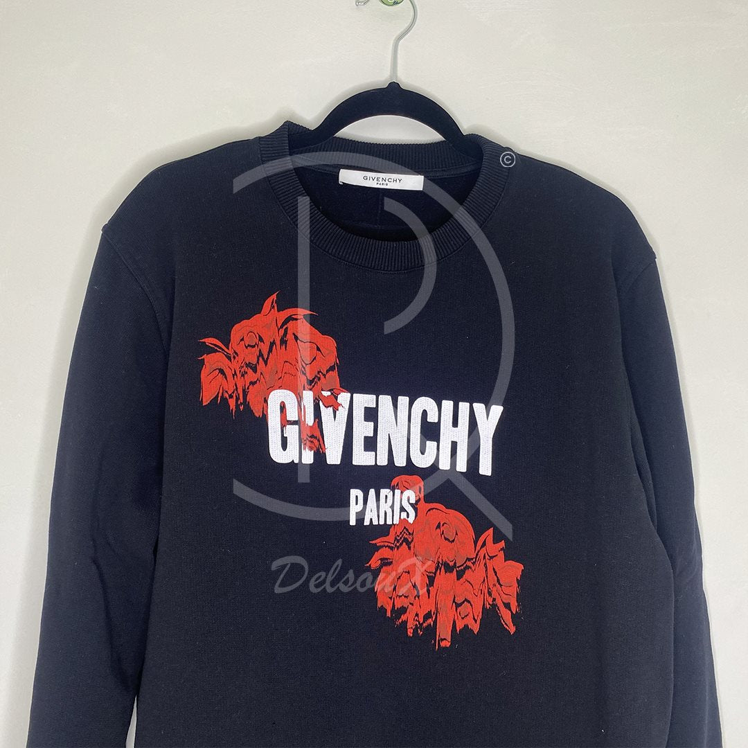 Givenchy Paris 'Red Bee' Sort Herre Sweatshirt (M) 🏴‍☠️