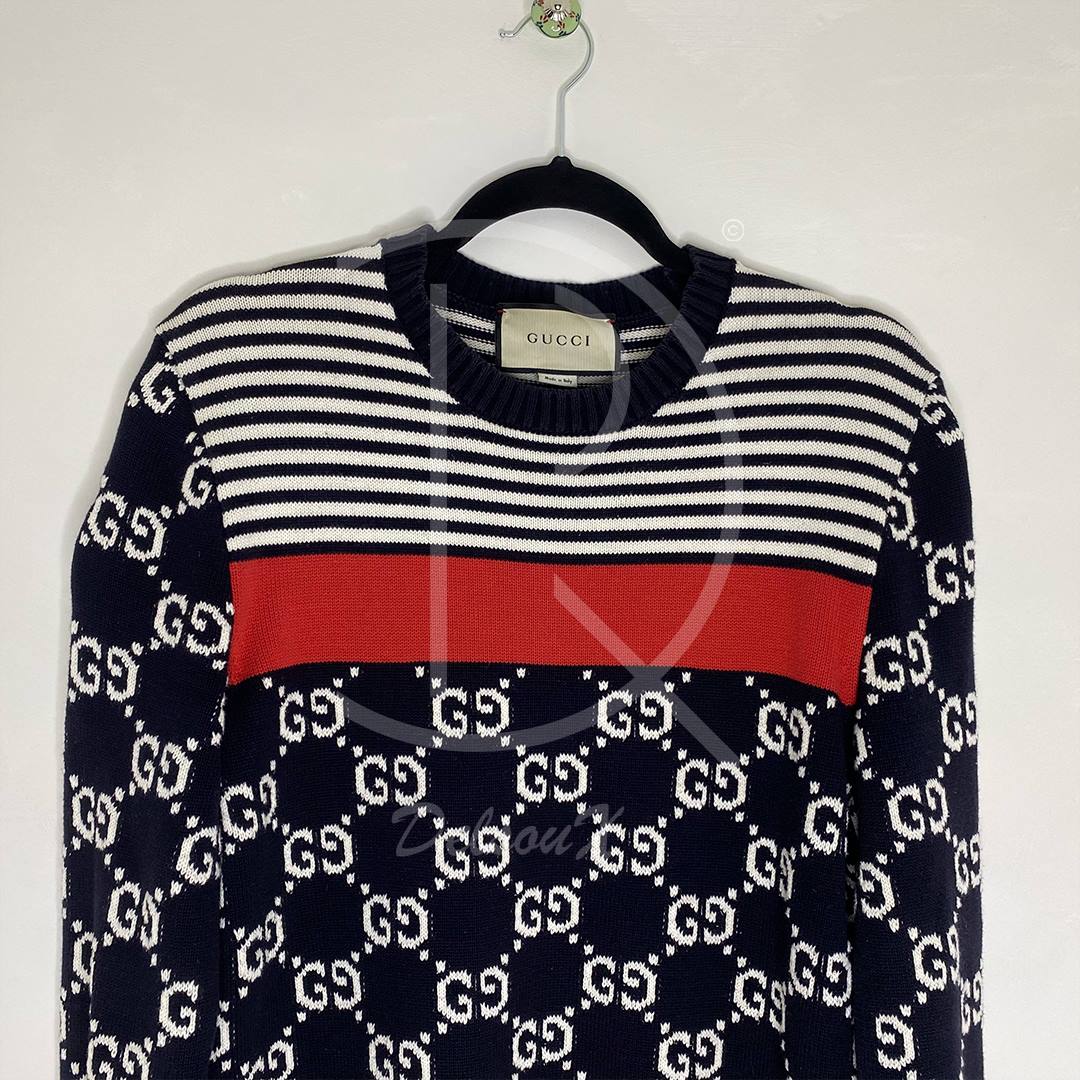 Gucci GG Stripe Sweatshirt Herre (S) 🌹