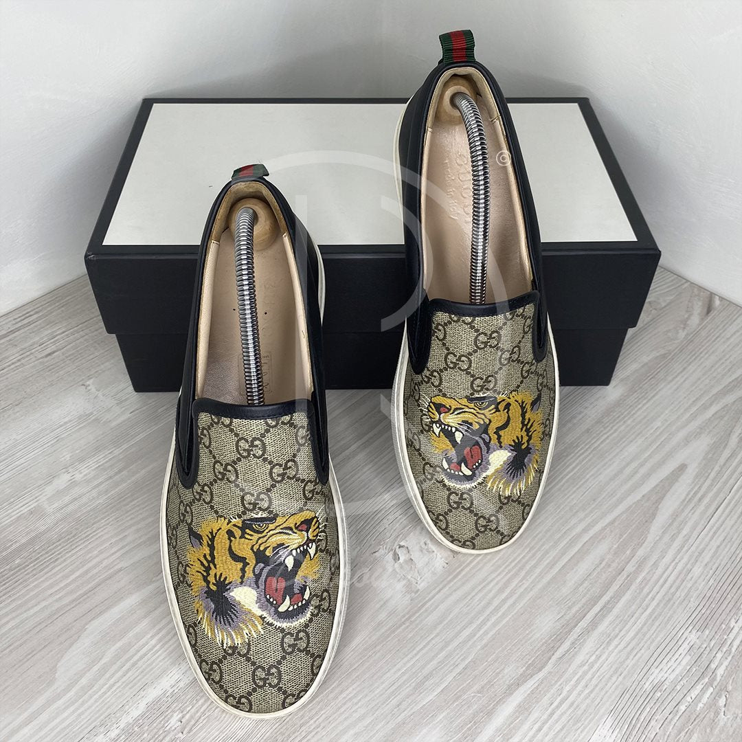 Gucci GG Supreme 'Tiger' Slips Ons Herre (42.5) 🛥