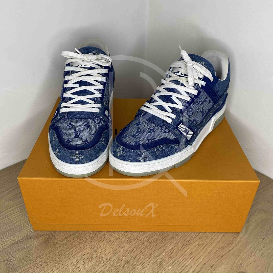 Louis Vuitton Trainer Sneaker 'Denim Monogram' (42.5) 👑