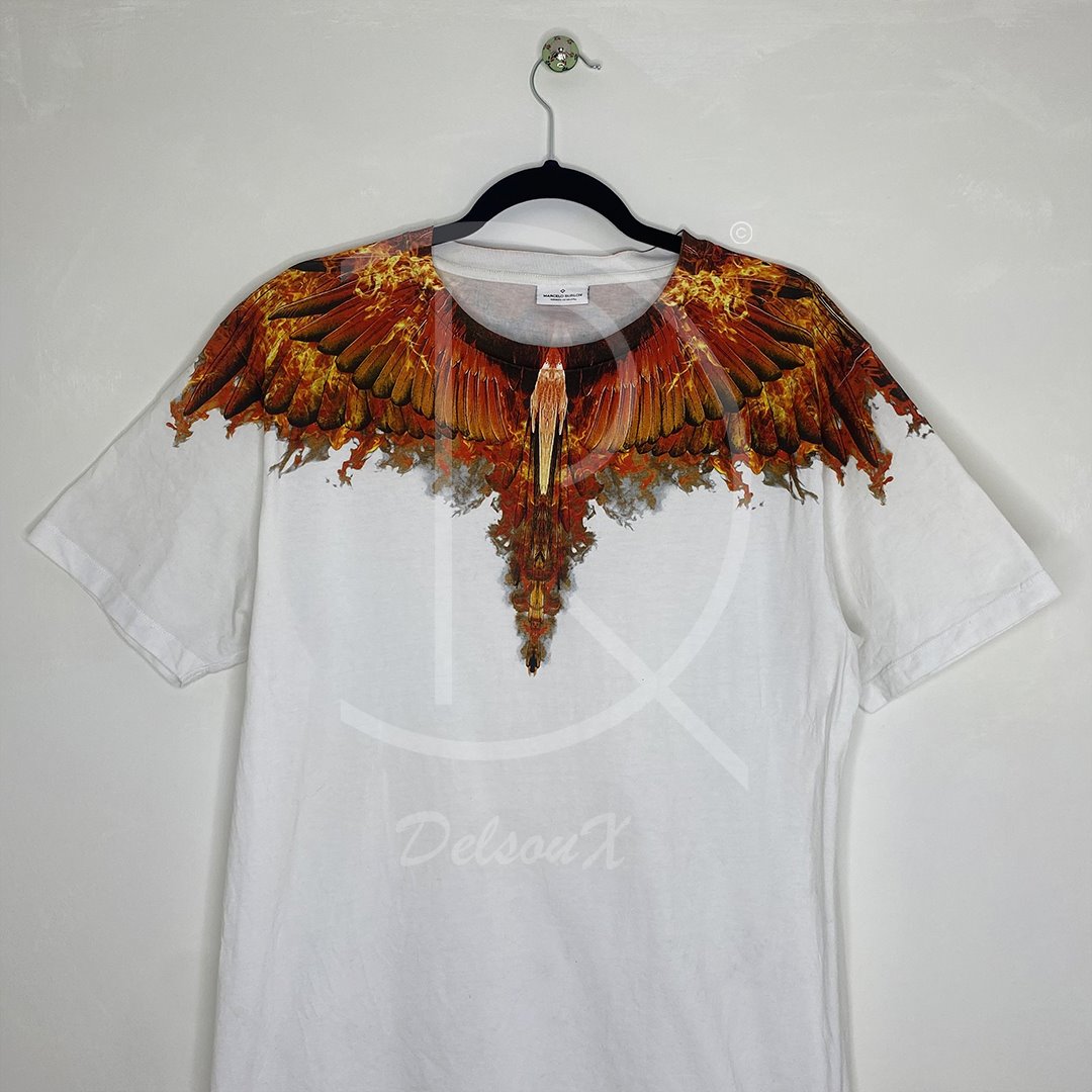 Marcelo Burlon Men's White 'Flame Wing' T-shirt (M) 🙀 – Universe
