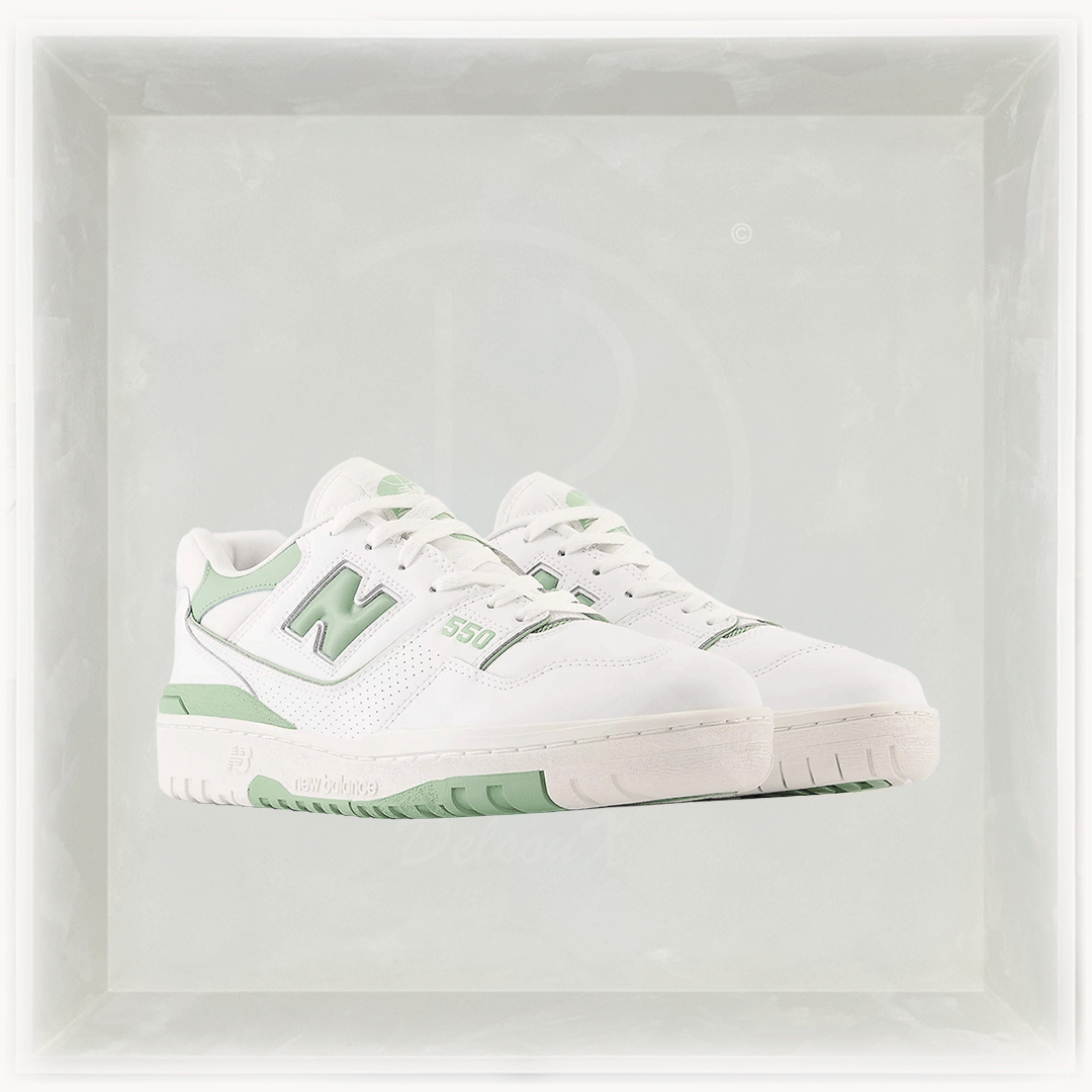 New Balance Sneakers, 550 'White Mint Green' 🦎