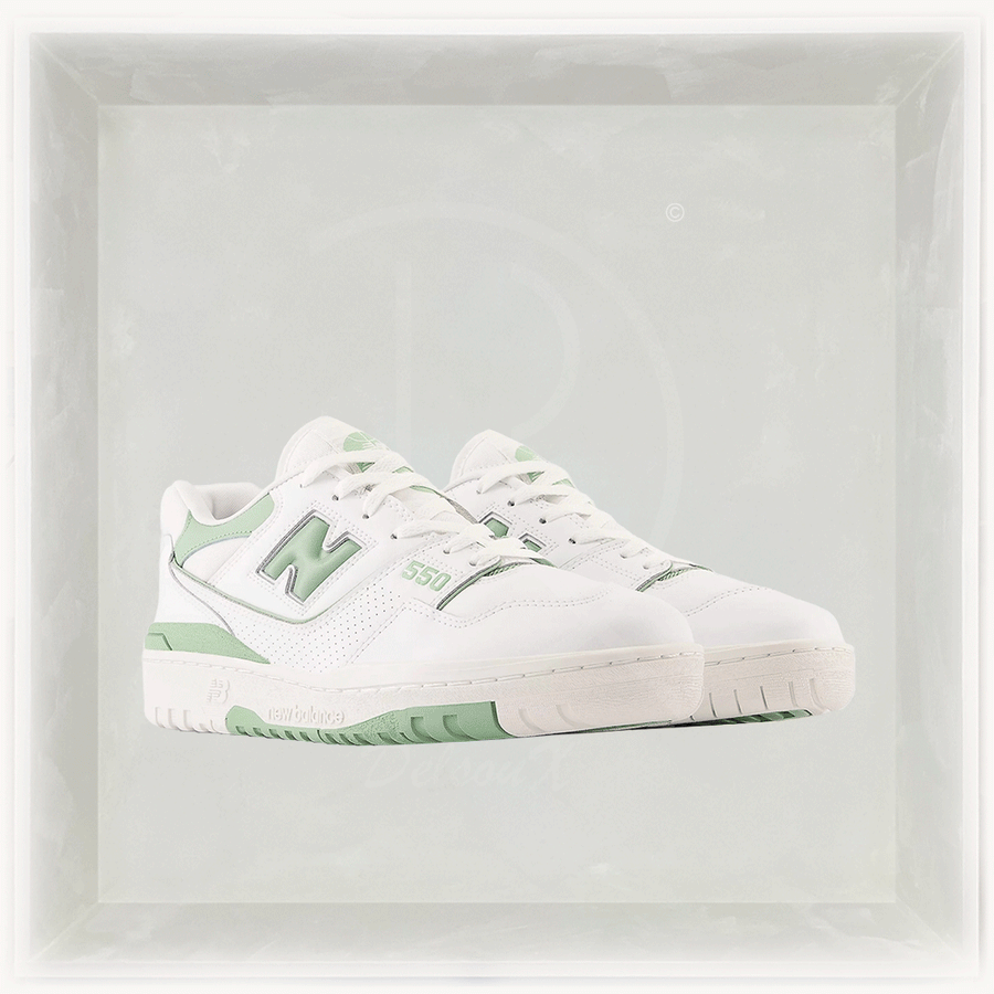 New Balance Sneakers, 550 'White Mint Green' 🦎