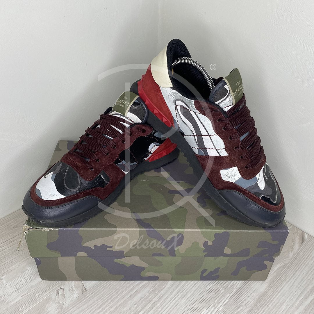 Valentino Rockrunner 'Grey & Red' Camo Herre (42) 🦶🏼 DelsouX Universe