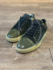 Lanvin 'Black Suede' Green Lak Toe (40)  💚