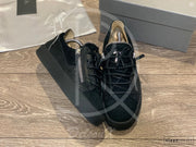 Giuseppe Zanotti 'Frankie' Low Croc Suede W. Silver Zip (41) 🤐