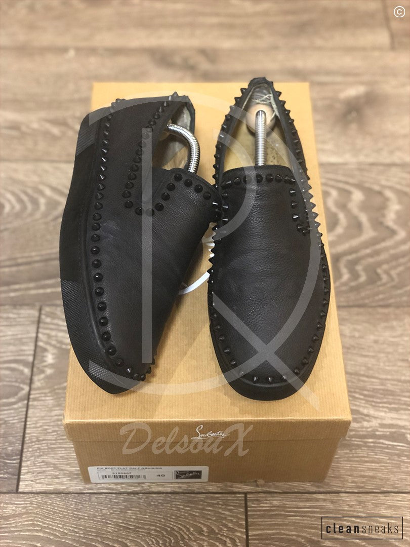 Christian Louboutin 'Black Leather' Pik Boats (40) 👟