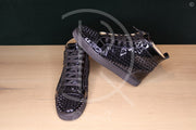 Christian Louboutin Louis Spikes Orlato Flat 'Black Patent Leather' (42) 🕺🏼