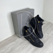 Giuseppe Zanotti 'Black Printed Croc' Double Zip High-tops Herre Sneakers (44) ✔︎
