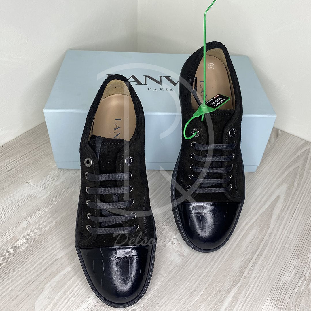 Lanvin 'All Black Suede' Croc Mat Toe (42) 🐊