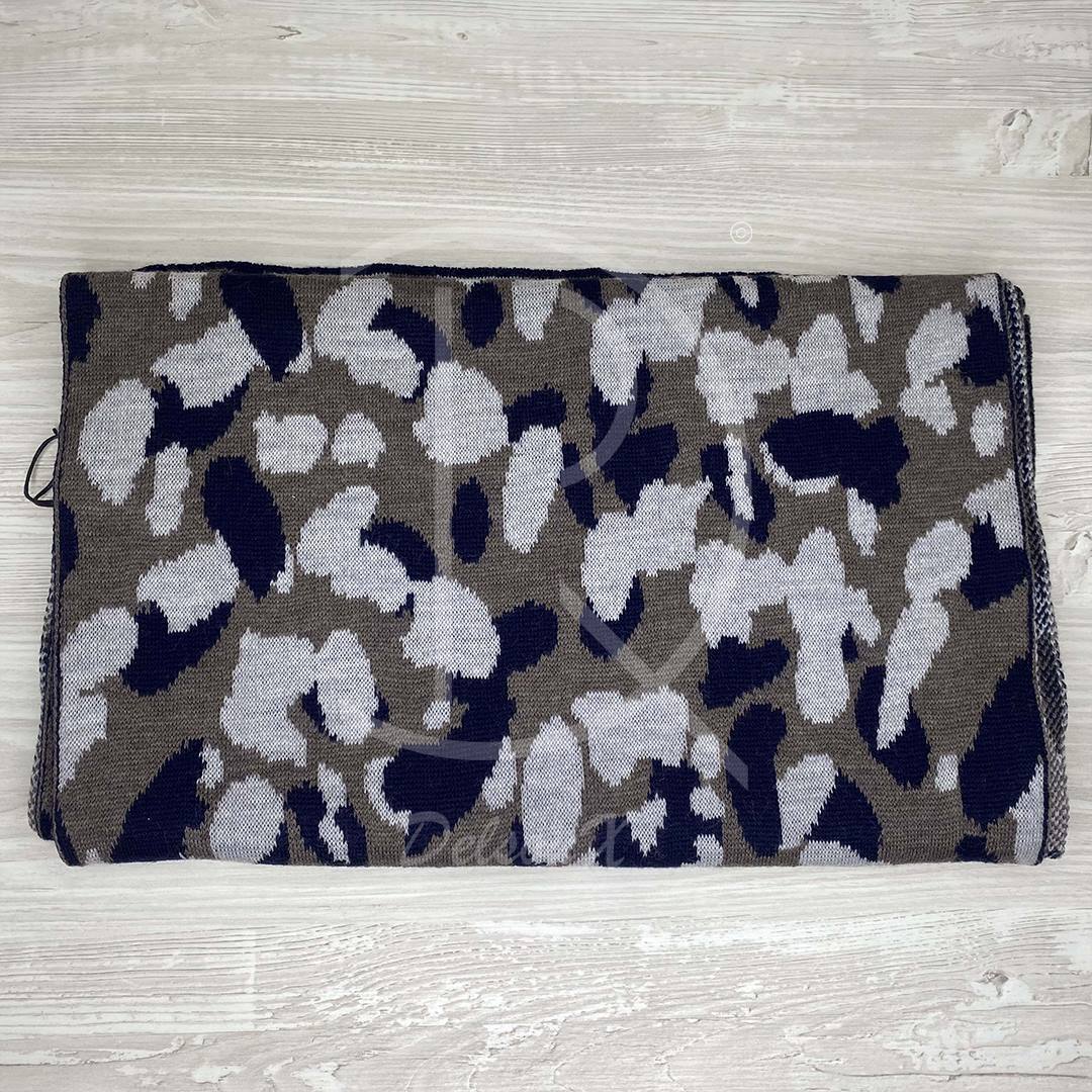 Lanvin Unisex 'Brun Camouflage' Uld Halstørklæde (One Size) 🦬