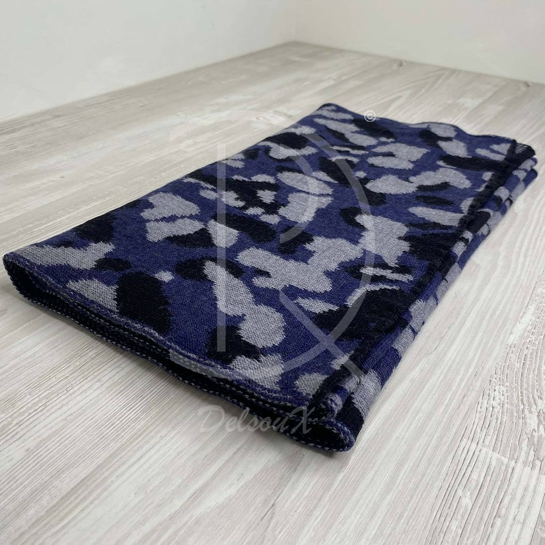 Lanvin Unisex 'Grå Camouflage' Uld Halstørklæde (One Size) ❄️