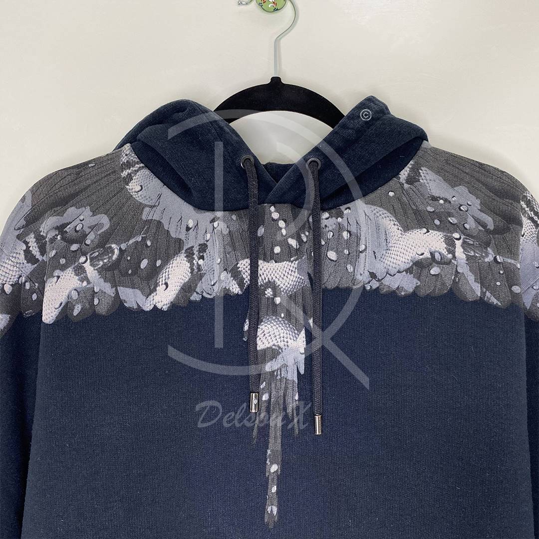 Marcelo Burlon Black Hoodie 'Camo Wings' (M) 🦋