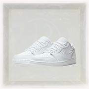 Nike Sneakers, Air Jordan 1 Low 'Triple White' Tumbled Leather 🤍