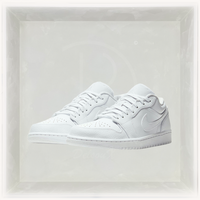 Nike Sneakers, Air Jordan 1 Low 'Triple White' Tumbled Leather 🤍