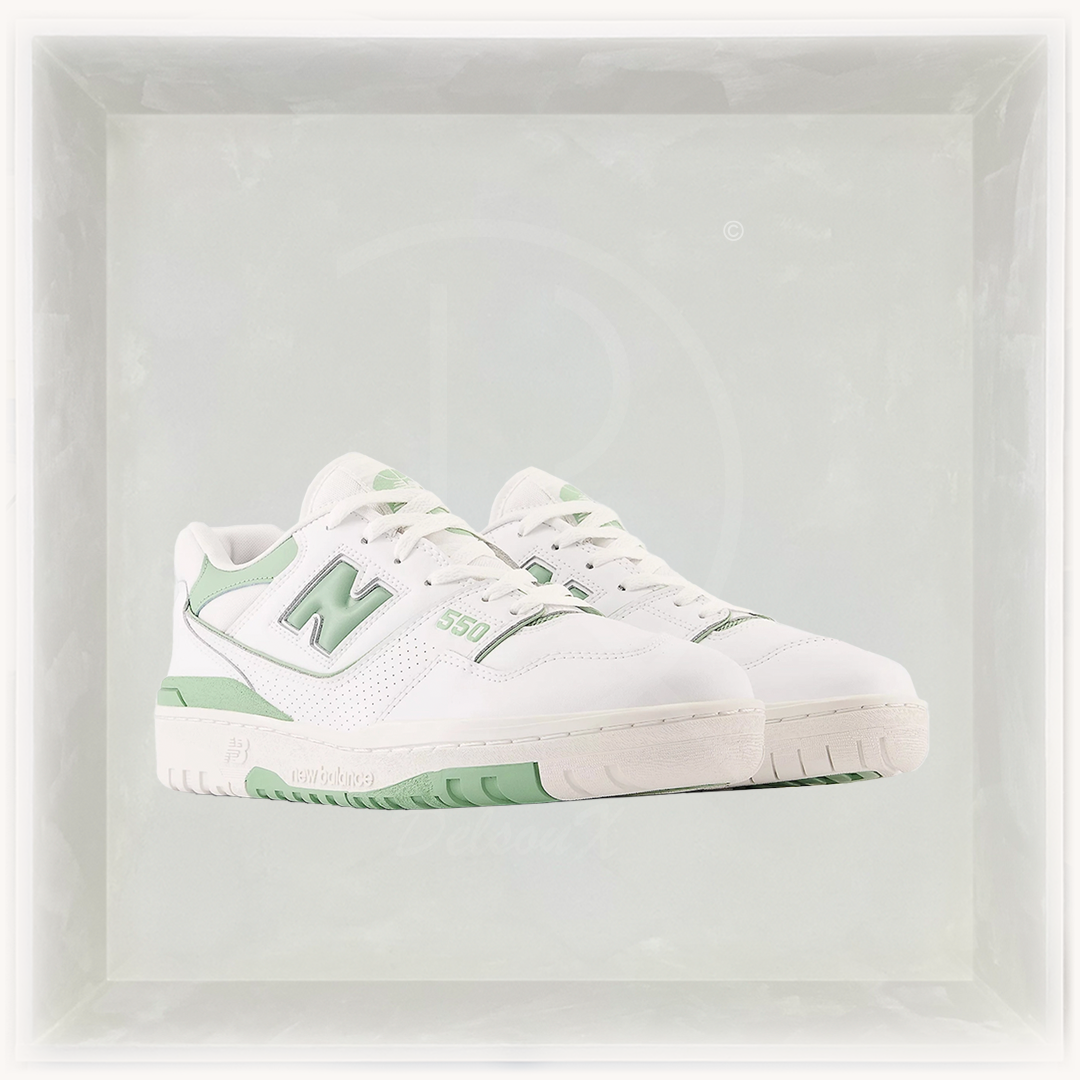 New Balance Sneakers, 550 'White Mint Green' 🦎