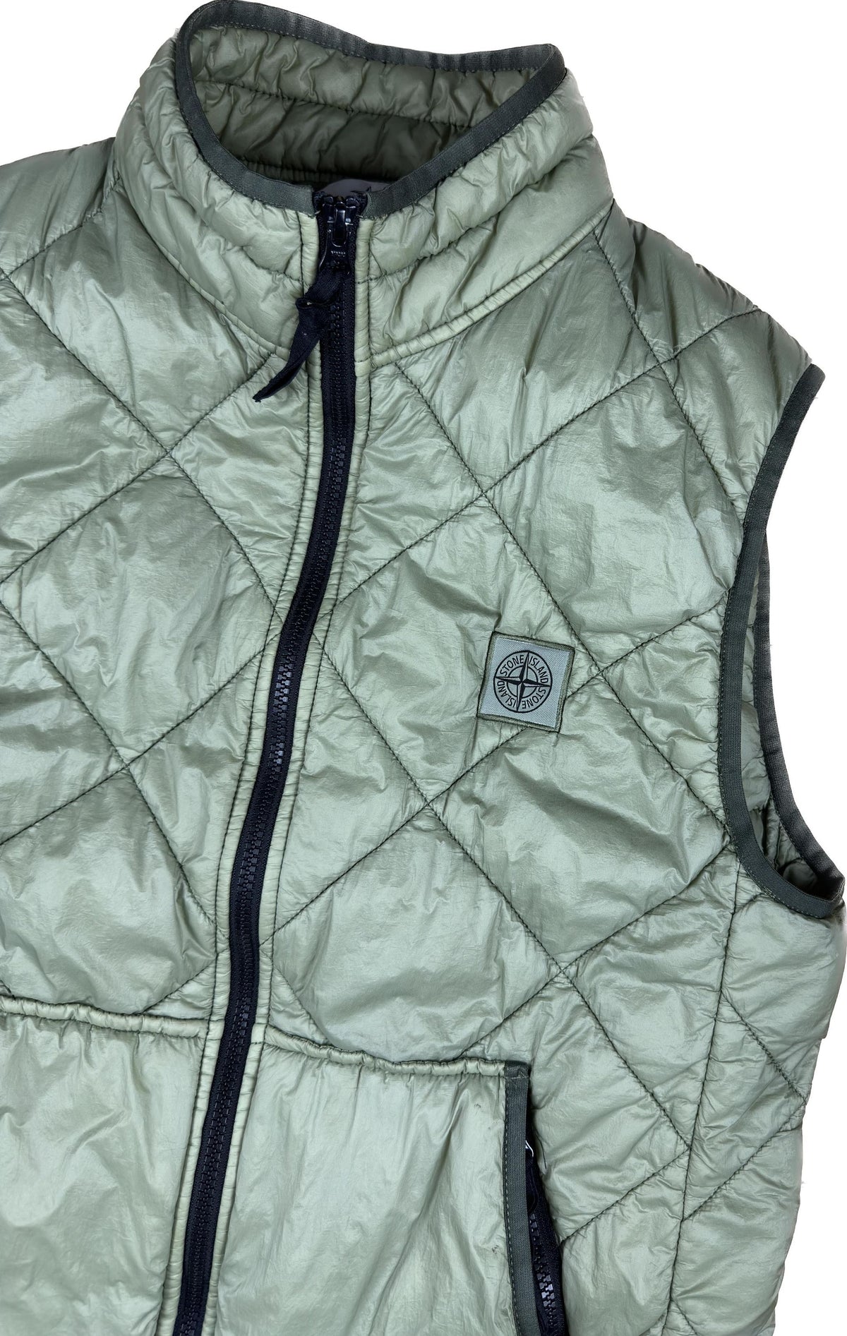 Stone Island Vest, Herre 'Gron' Garment Dyed (M)