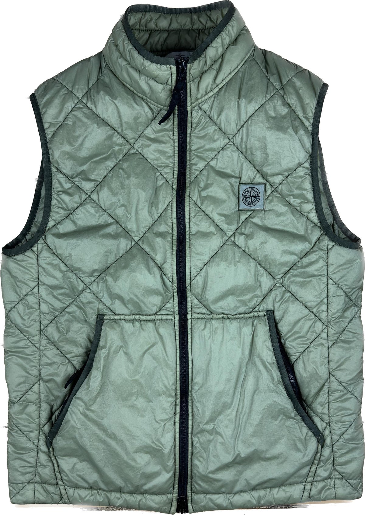 Stone Island Vest, Herre 'Gron' Garment Dyed (M)