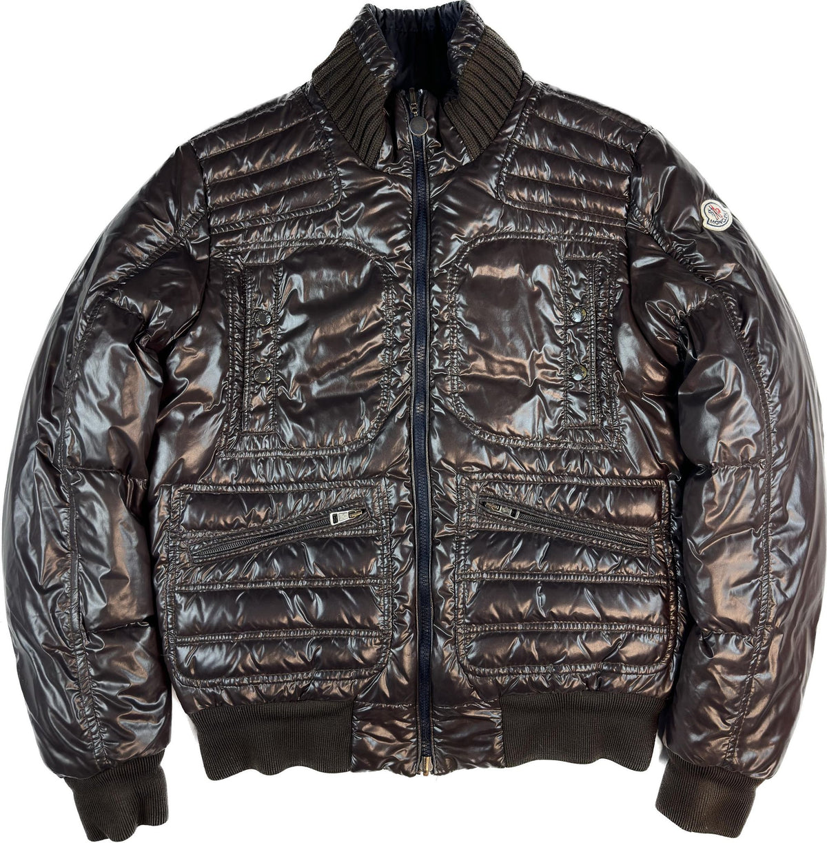 Moncler Jakke, Herre 'Brun & Mørke Blå' Bastille Reversible (M4)