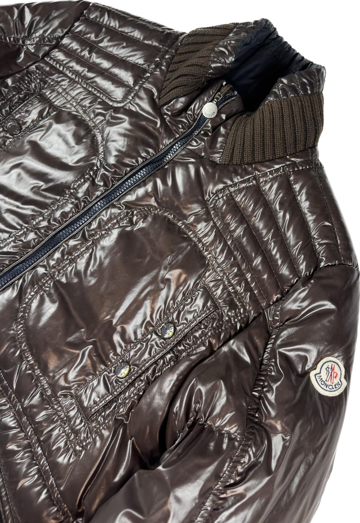 Moncler Jakke, Herre 'Brun & Mørke Blå' Bastille Reversible (M4)