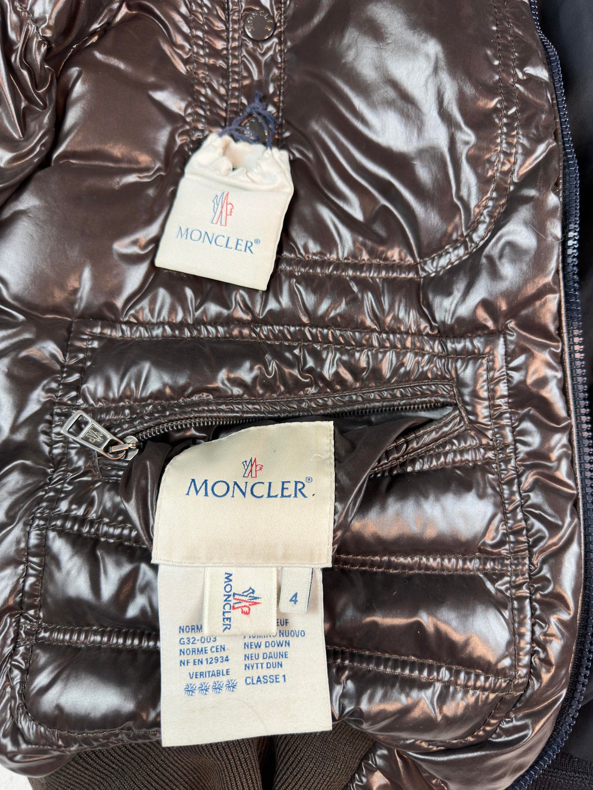 Moncler Jakke, Herre 'Brun & Mørke Blå' Bastille Reversible (M4)