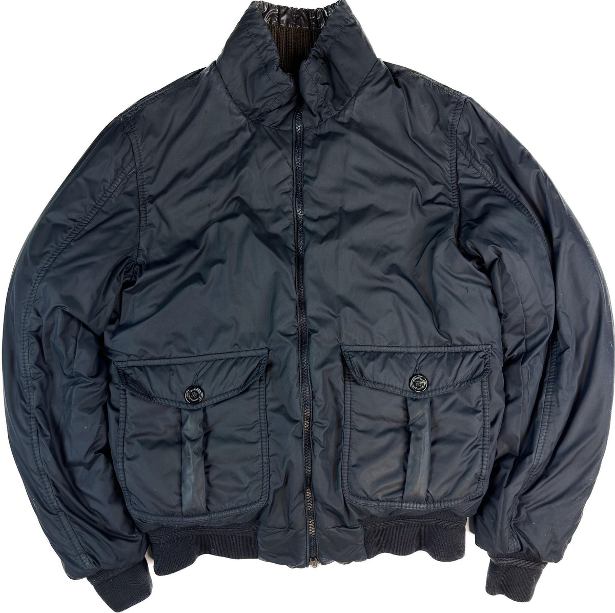 Moncler Jakke, Herre 'Brun & Mørke Blå' Bastille Reversible (M4)