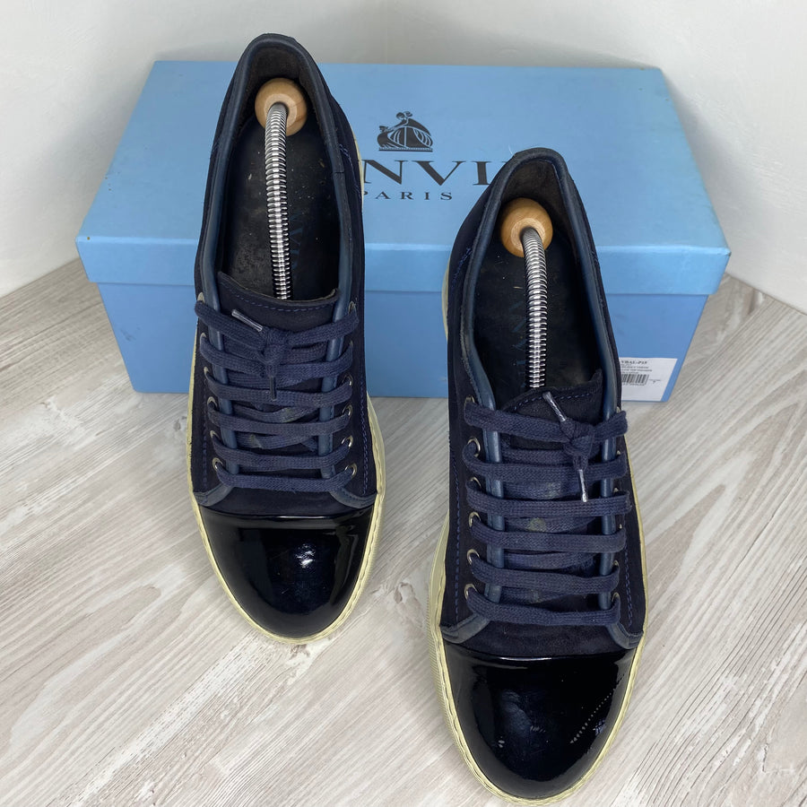 Lanvin Sneakers, 'Navy Suede' Lak Toe Herre Sneakers (41) 🤤