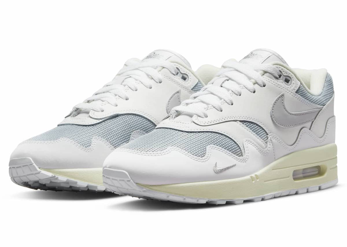 Nike x Patta Sneakers, Air Max 1 'Waves White' Silver