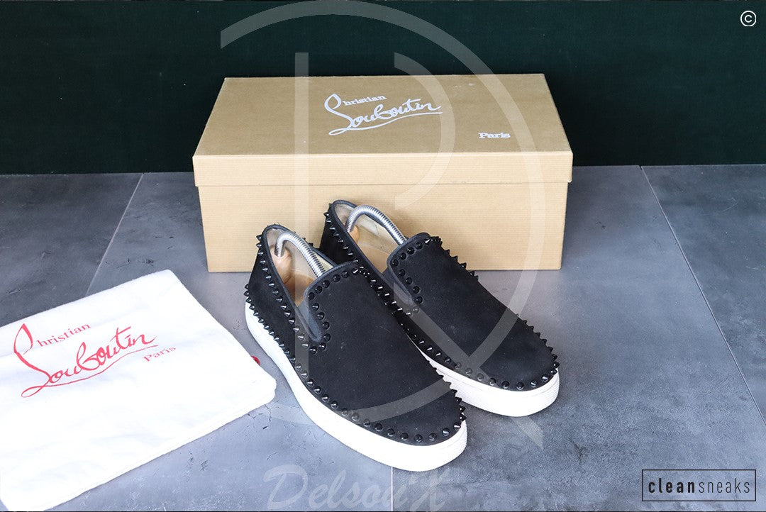 Christian Louboutin 'Black Suede' Pik Boat (41.5) ✌🏽