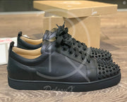 CHRISTIAN LOUBOUTIN ’BLACK LEATHER’ JUNIOR SPIKES (42) 🩸