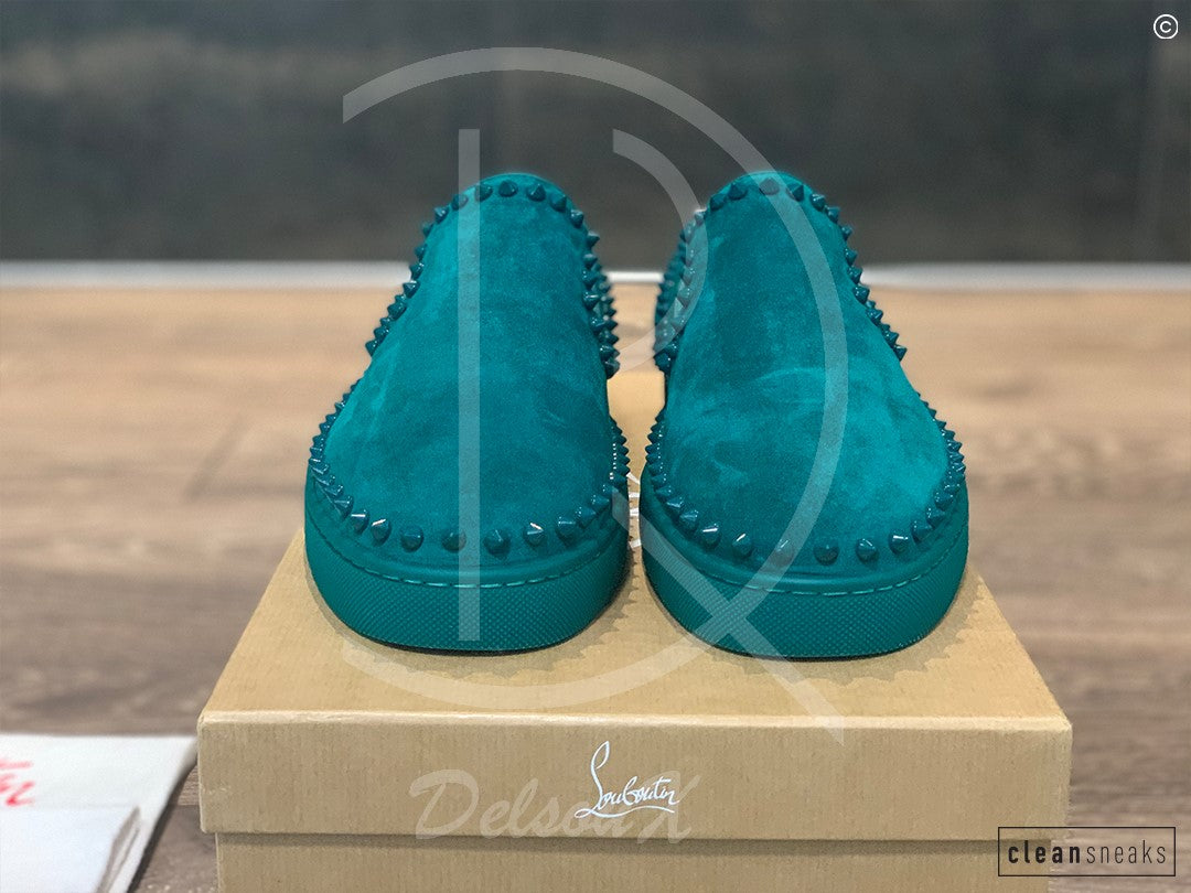 Christian Louboutin 'Green Suede' Pik Boat (42) 🩸