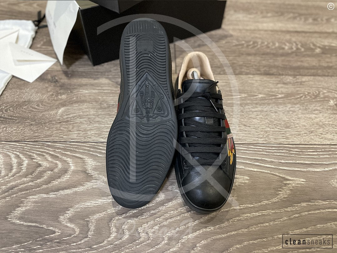 Gucci Ace 'Flames' Black Leather (41.5) ⚡️