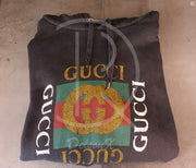 Gucci Hoodie Distressed Fake Logo ‘Black’ (L) 🤡