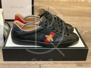Gucci Ace Bee ’Black Leather’ (44) 🌤