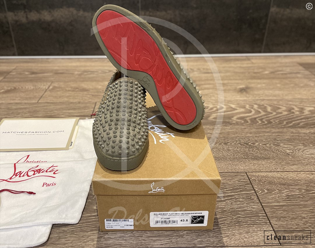 Christian Louboutin 'Poivre Vert Mat' Roller Boat (43.5) 🎢