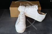 Christian Louboutin 'White Leather' Junior Spikes (44.5) 🪙