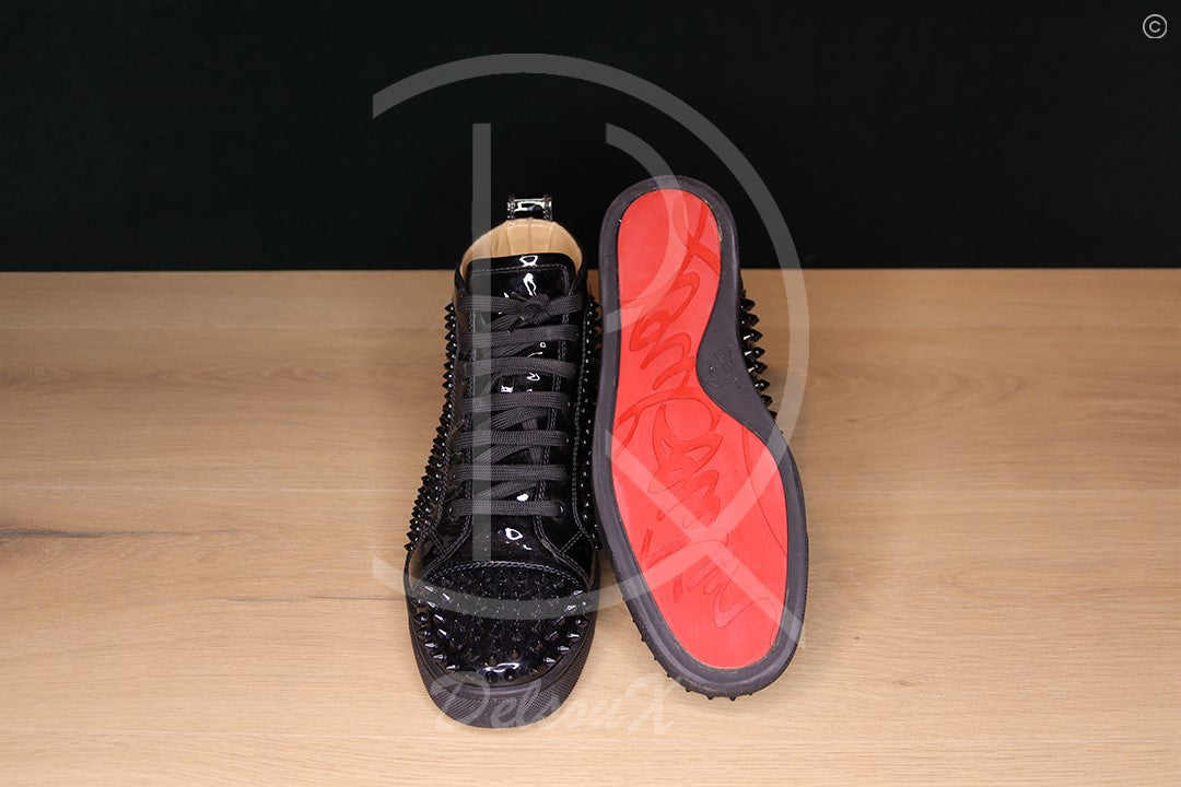 Christian Louboutin Louis Spikes Orlato Flat 'Black Patent Leather' (42) 🕺🏼