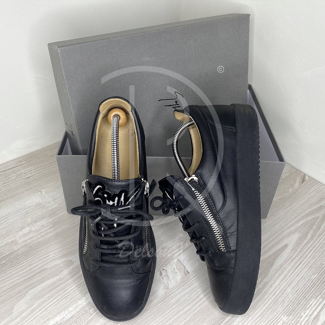 Giuseppe Zanotti Frankie 'All Black' Low Croc Zipped (41.5)